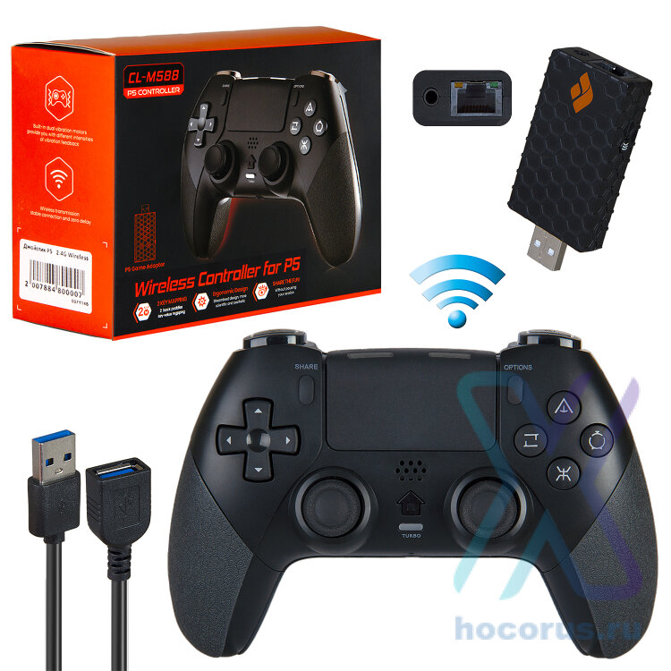 (ИСА.МСК) Джойстик PS4 беспроводной 2.4G черный IS965194 оптом