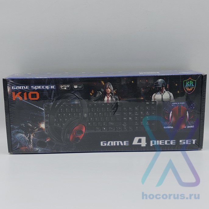 Игровой набор Karler Bass k10 мышь + клавиатура + гарнитура + ковер Black/Silver оптом