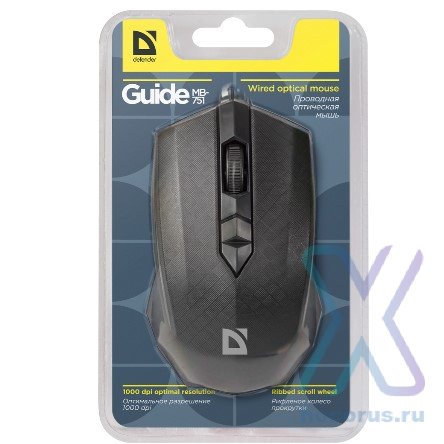 Мышь проводная  Defender Guide MB-751 Black оптом