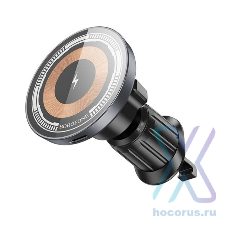 Универсальный держатель Borofone BH211 Riley magnetic wireless fast charging car holder Black оптом