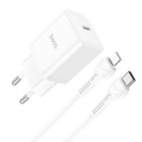 Зарядное устройство HOCO N27 Innovative USB-C + Кабель Type-C-Lightning, 20W, белый 6931474783479 (МСК)