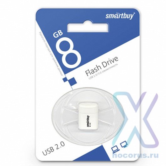 Флеш-накопитель 8 Gb Smartbuy Lara White оптом