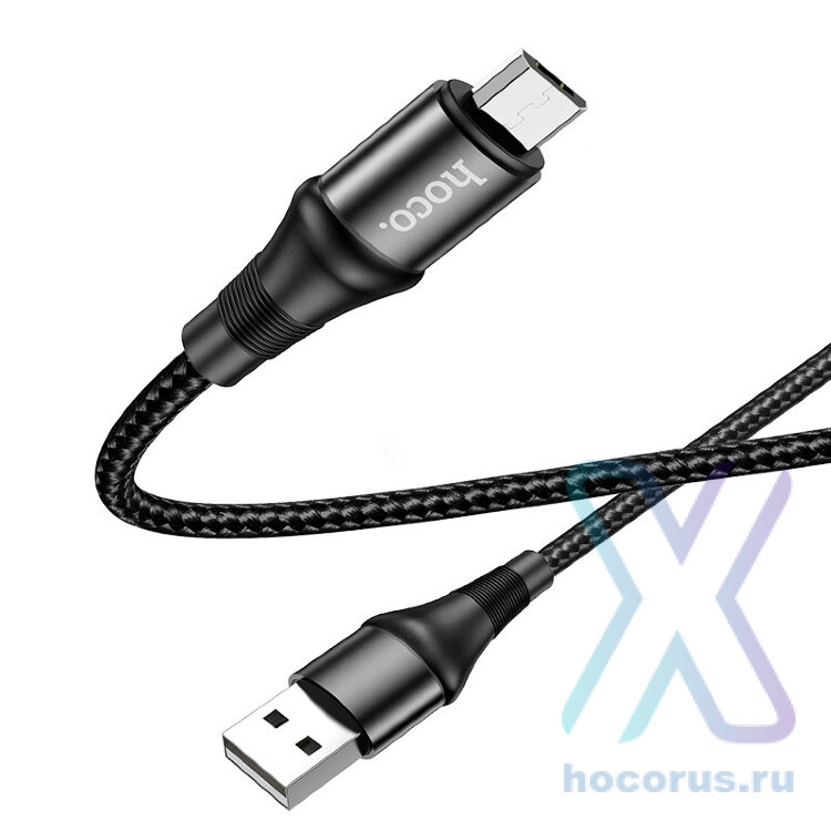 Кабель USB - microUSB HOCO X50 1m Nylon Black оптом