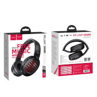 Беспроводные наушники HOCO W23 Brilliant sound, Bluetooth, 300 мАч, черный, AUX/TF, контроллер, микрофон 6931474709608 (МСК)