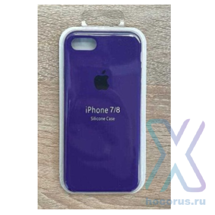 Silicone Case iPhone 7/8 фиолетовый Накладка силиконовая под оригинал "с логотипом" 00-00049212 (МСК) оптом