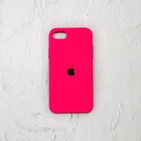 Silicone Case iPhone 7/8 ярко-малиновый Накладка силиконовая под оригинал "с логотипом" 00-00044678 (МСК)
