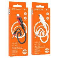 Аудио-кабель BOROFONE BL14, аудио-адаптер, Type-C - Jack 3,5, 1 м, черный 6974443385991 (МСК)