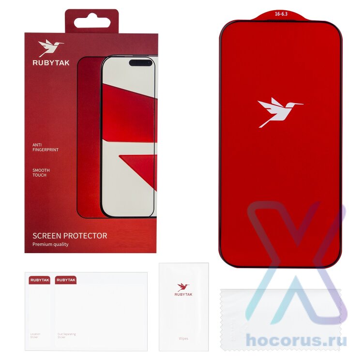 (ИСА.МСК) Защитное стекло RUBYTAK HD Silk Print iPhone 15 Pro IS466618 оптом