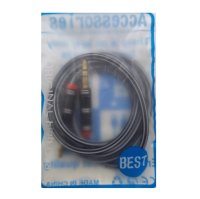 Кабель 3.5 Jack (M) - 3.5 Jack (M) JD-507 1,0m резиновый металл (пакет)