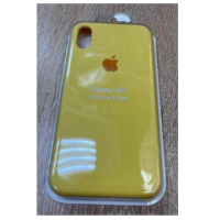 Silicone Case iPhone XR желтый Накладка силиконовая под оригинал "с логотипом" 00-00044623 (МСК)