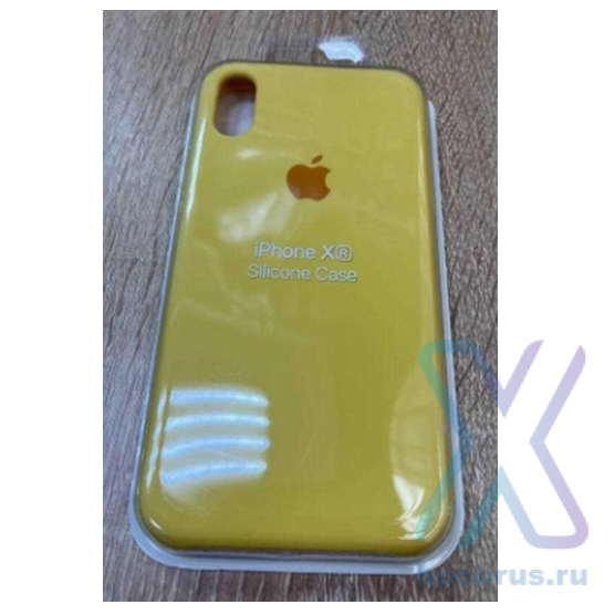 Silicone Case iPhone XR желтый Накладка силиконовая под оригинал "с логотипом" 00-00044623 (МСК) оптом
