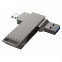 USB флеш-накопитель HOCO UD15 Clever, USB 3.2/Type-C, 64GB, серый металлик 6942007611572 (МСК)