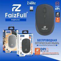(МСК) Мышь беспроводная FaizFull M66 BLACK 2,4Ghz  (Питание от Батарейки) R54084