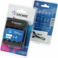 Зарядное устройство Космос КОС 903USB 1/4 шт AA/AAA Ni-MH (1800mA) от 2 часов, кабель USB 70см, черн