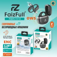 (МСК) Беспроводные наушники FaizFull FAIZ 148 Black OWS+ENC IPX5  BT5.3 R53878
