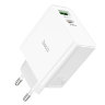 Зарядное устройство HOCO C113A Awesome USB+Type-C, PD65W GaN, белый 6931474790910 (МСК) оптом