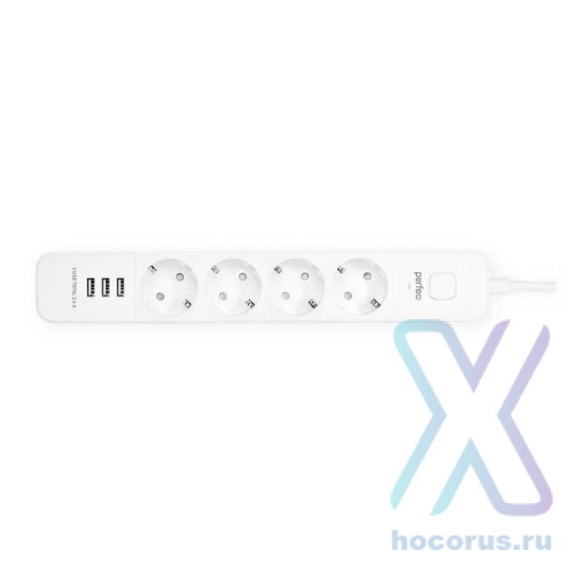 Фильтр сетевой Perfeo Power Stream 2 м White 4 розетки 3 USB оптом