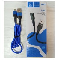 Кабель USB - microUSB VDENMENV (DENMEN) D60V (2.4 A)  Blue