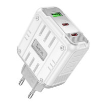Зарядное устройство HOCO C139A Rock USB+2*USB-C, PD65W, белый 6942007627375 (МСК)