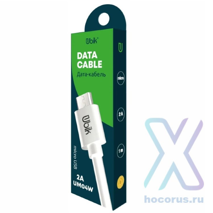 Кабель USB - microUSB UBIK UM04W 2A 1m White оптом