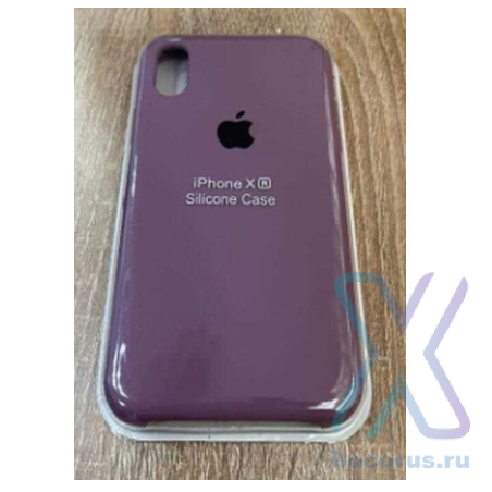 Silicone Case iPhone XR розовато-лиловый Накладка силиконовая под оригинал "с логотипом" 00-00049215 (МСК) оптом