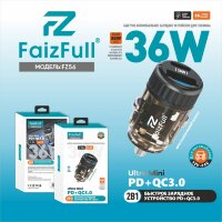 (МСК) МИНИ-АЗУ в коробке FaizFull FZ56 36W PD+QC3.0  VOOC поддержка (Ultra mini прозрачный корпус) R54236