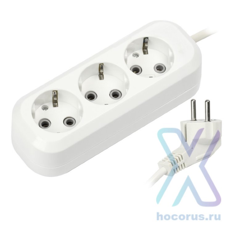 Удлинитель Smartbuy, 3 гнезда 1,5 метра 16А/3,5кВт с заземлением ПВС 3х1,0 (SBE-16-3-1,5-Z) оптом