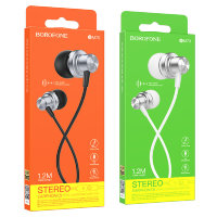 Проводные наушники BOROFONE BM70 Rich, Jack 3.5mm, 1.2 м, серебристый, контроллер с микрофоном 6974443385489 (МСК)