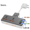 Фильтр сетевой Hoco AC12A USB-C+USB-A х3+Socket x2/ AC 250v 2500W DC 30W оптом