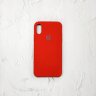 Silicone Case iPhone XS Max красный Накладка силиконовая под оригинал "с логотипом" 00-00013699 (МСК) оптом