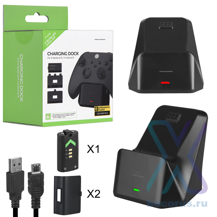 (ИСА.МСК) Зарядная станция для геймпадов Xbox One/Series + аккумулятор 1200mAh TYX-0607 IS001180 оптом