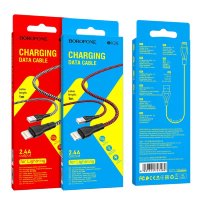 Кабель USB - lighting BOROFONE BX39 1 m в оплетке Black/Red