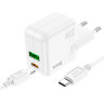 Зарядное устройство HOCO C111A Lucky dual-port PD30W+QC3.0 charger set(Type-C to Type-C)(EU) оптом