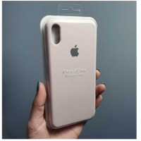 Silicone Case iPhone XS Max молочный Накладка силиконовая под оригинал "с логотипом" 00-00013701 (МСК)