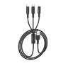 Кабель USB HOCO X25 3in1, USB - MicroUSB+Type-C+Lightning, 2А, 1 м, черный 6957531080169 (МСК) оптом