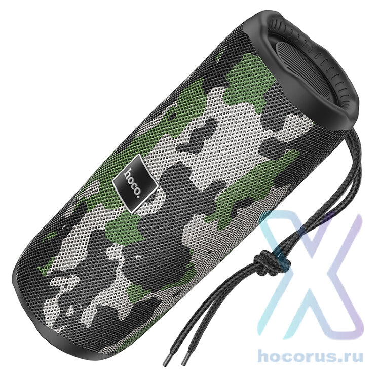 Беспроводная колонка HOCO HC16 Vocal sports, Bluetooth, 1200 мАч, 5Вт*2, зеленый камуфляж 6931474791498 (МСК) оптом