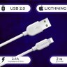 Кабель USB BOROFONE BX14 LinkJet, USB - Lightning, 2.4А, 2 м, белый 6957531090007 (МСК) оптом