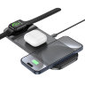 Беспроводное зарядное устройство HOCO CQ5 Step 3-in-1, черный 6942007612005 (МСК) оптом