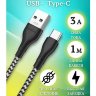 Кабель USB BOROFONE BX39 Beneficial, USB - Type-C, 3A, 1 м, черный+белый 6931474727312 (МСК) оптом