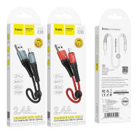 Кабель USB HOCO X38 Cool, USB - Lightning, 2.4А, 25 см, черный 6931474713933 (МСК)