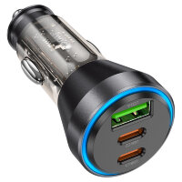 Зарядное устройство HOCO NZ12D Lucky PD60W(2C1A) car charger transparent black