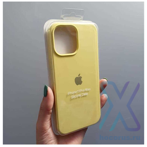 Silicone Case iPhone XS Max желтый Накладка силиконовая под оригинал "с логотипом" закрытая 00-00047262 (МСК) оптом