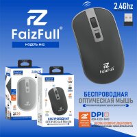 (МСК) Мышь беспроводная FaizFull M82 BLACK 2,4Ghz  (Питание от Батарейки) R54097