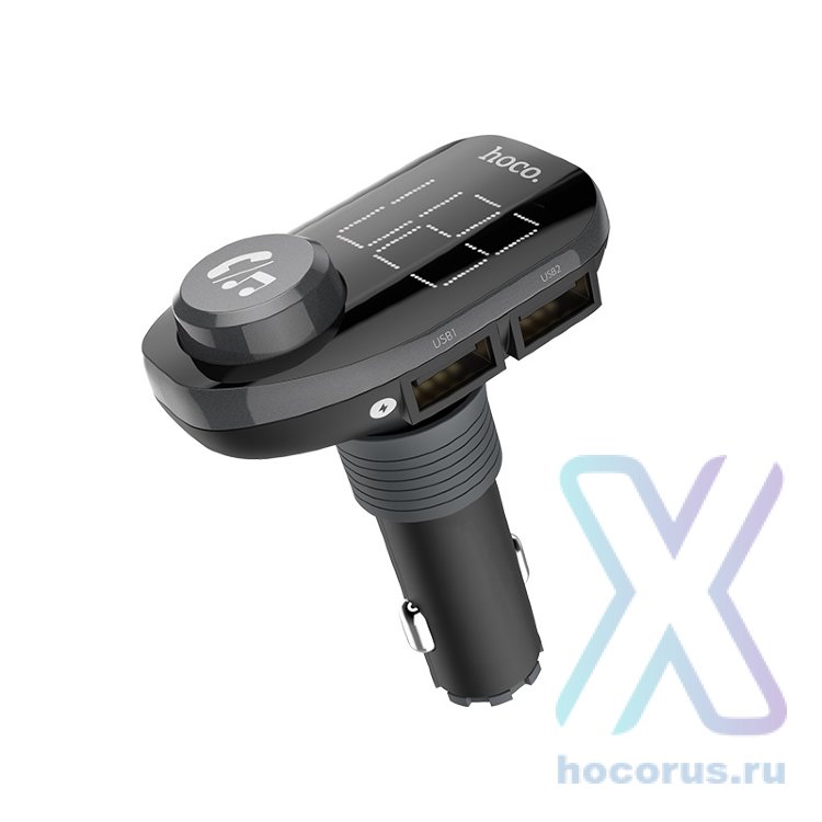 FM - Трансмиттер HOCO E45 Happy route, 2*USB, 2.4A, черный, дисплей/Bluetooth/TF 6931474712134 (МСК) оптом