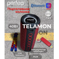 Портативная колонка  Perfeo TELAMON 40Wt FM, MP3 USB|TF, AUX, TWS, LED, HF красный