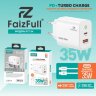 (МСК) CЗУ + кабель C-C FaizFull FC154 USB-A 35W, USB-C 35W Turbo Charge (Нейлоновый кабель) R54035 оптом