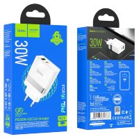 Зарядное устройство HOCO N21 Topspeed PD30W+QC3.0 charger(EU) - white