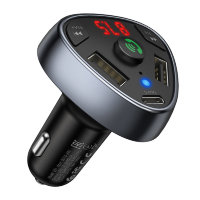 FM - Трансмиттер HOCO E51 Road treasure, 2*USB+USB-C, 3.1A, 18 Вт, черный, Bluetooth//TF 6931474730350 (МСК)