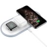 Беспроводное зарядное устройство HOCO CW24 Handsome 3-in-1 + Кабель Type-C, 5Вт/7,5Вт/10Вт, белый, с кабелем X5 6931474724588 (МСК) оптом