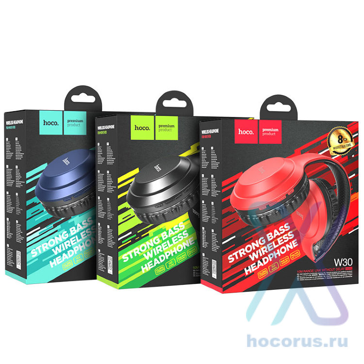Полноразмерная bluetooth - гарнитура HOCO W30 Black оптом